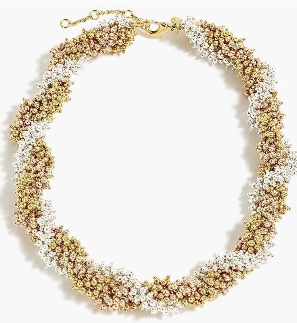 J. Crew Twisty Beaded Mixed Metal Necklace